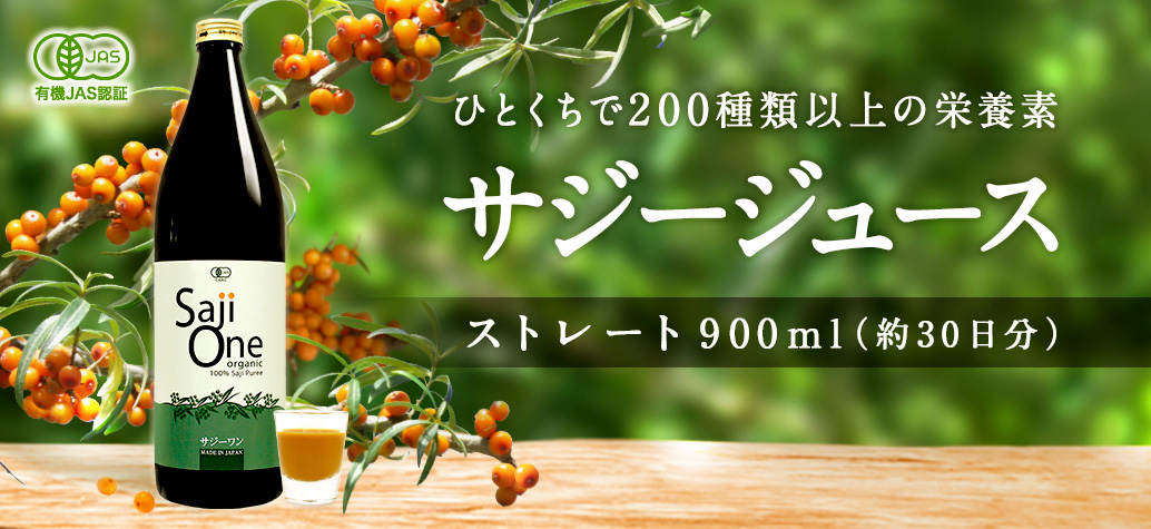 ひとくちで200種類以上の栄養素サジージュース ストレート900mL（約30日分）