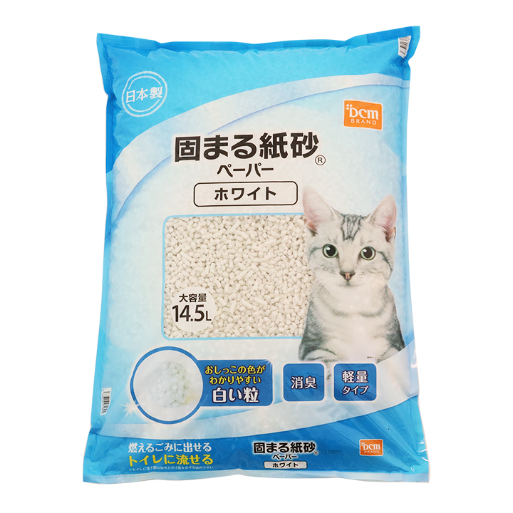 固まる猫砂ペーパー ホワイト