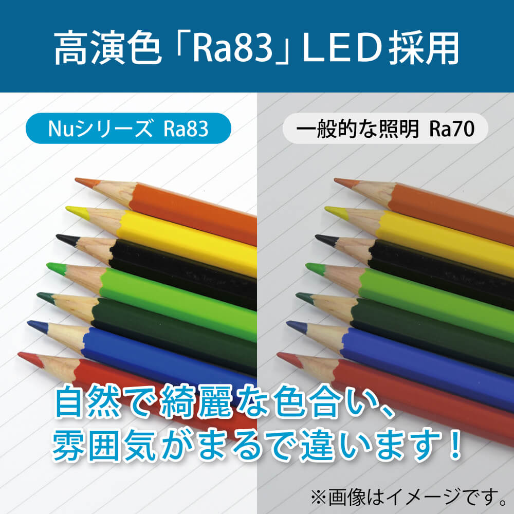 高演色「Ra83」LED採用