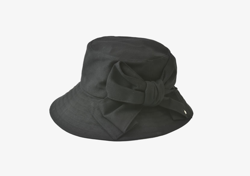 ハット リボン 帽子　黒 ブラック