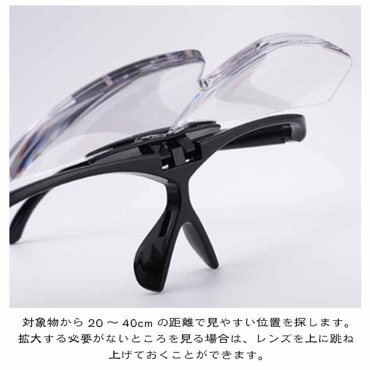 ルーペ メガネ型ルーペ 眼鏡型ルーペ 拡大鏡 1.8倍 シンプル 男女兼用