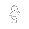 赤ちゃんが立っているイラスト　