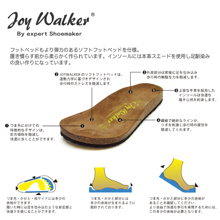 joy walker ジョイウォーカー ビルケン風 バックストラップ ウェッジソール