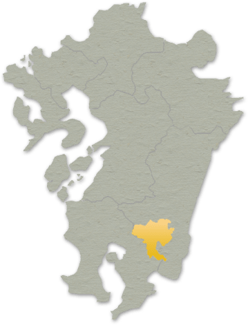 九州地図での都城の位置