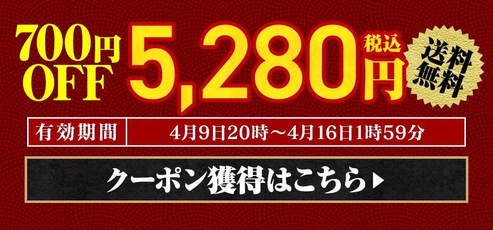 700円OFFクーポン獲得はこちら　利用期限：4/9 20:00～4/16 1:59