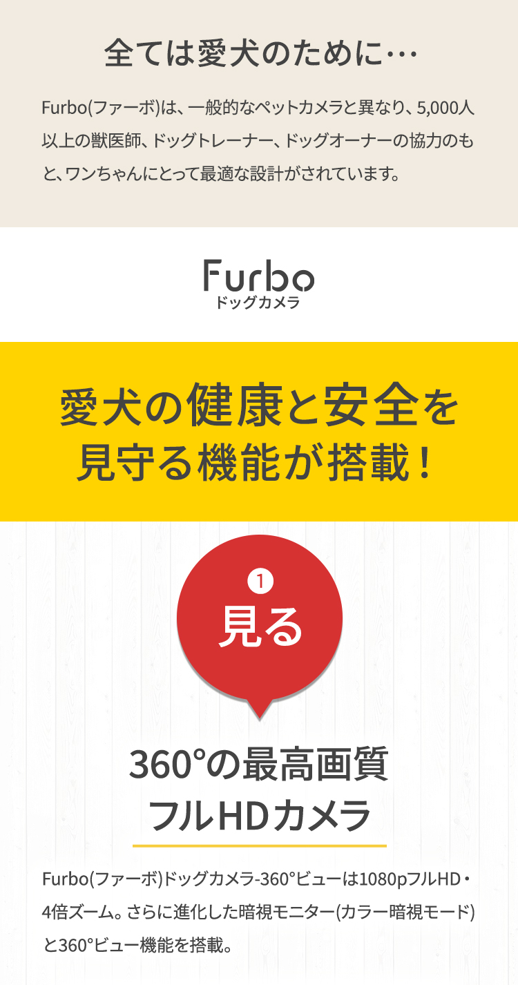 【楽天市場】【新型】Furboドッグカメラ - 360°ビュー[ファーボ] - AI搭載 wifi ペットカメラ ペット 見守りカメラ カメラ