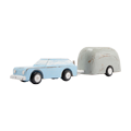 Wood Carving Wooden Toy Car Camping Trailer (Blue)