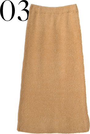 [低身長サイズ有]ラメフェザーナローニットスカート