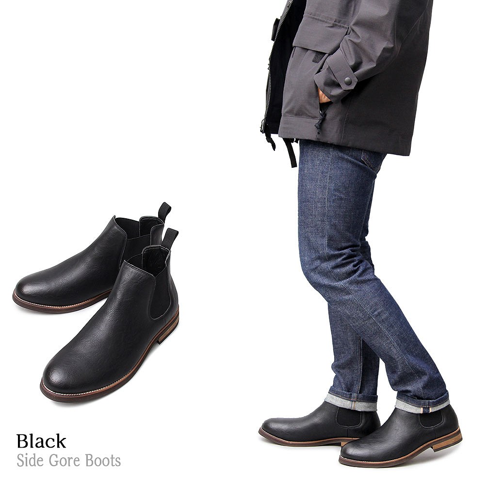 【楽天市場】チェルシーブーツ サイドゴアブーツ メンズブーツ ウエスタンブーツ カジュアル ハイカット 黒 ベージュ ダークブラウン 靴