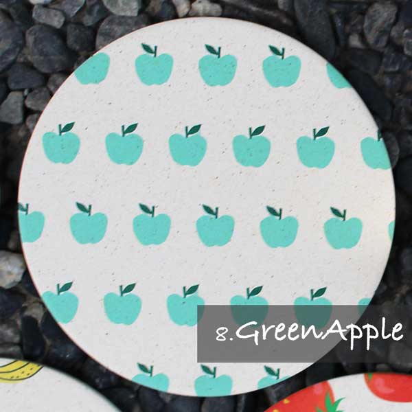 コースター 珪藻土 FUN FRUIT あおりんご | GreenApple