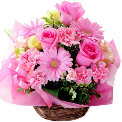 送別祝い/退職祝い/ピンク系の花