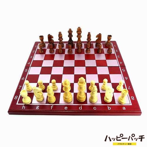 アンティーク風 木製チェスセット 折り畳み式チェス盤 駒袋付き 木のぬくもり HB-195 木製駒 通販