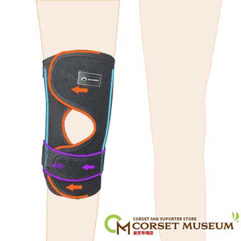 高齢者・医療用膝サポーター：ニーレスキューオープン 膝の不安定感に