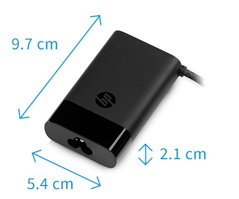 HP 65W USB-C スリムACアダプターサイズ