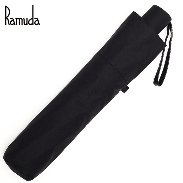 Ramuda パラシュートに利用される生地で作った安全自動開閉折り畳み傘 (ブラック)