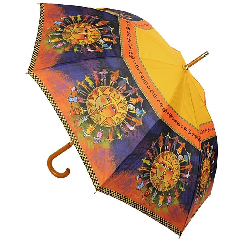 とてもかわいくて人気なローレルバーチデザインの傘 太陽のイラストプリント