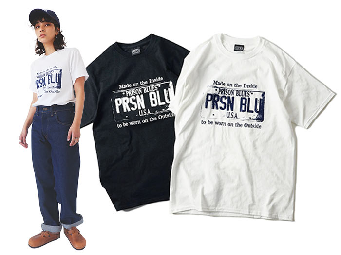 プリズンブルース PRISON BLUES 半袖 USA プレートロゴ Tシャツ プリントTシャツ USA PLATE LOGO T-SHIRTS