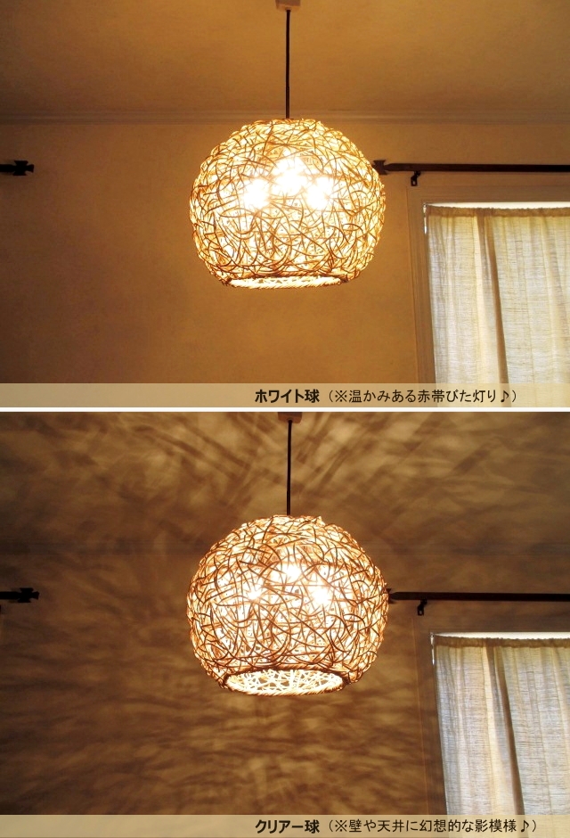 【楽天市場】天井照明 3灯 ラタン照明 ペンダントライト ラタン ボール型 まんまる 照明 LED 対応 モダン ナチュラル アジアン バリ風