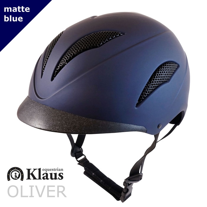【楽天市場】【送料無料】乗馬 ヘルメット OLIVER（マット・ブルー） Klaus | 乗馬用品 乗馬ヘルメット 乗馬用 サイズ調整 内部