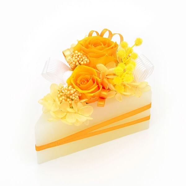 お花ソムリエ フラワー 誕生日 フラワーケーキ プリザーブドフラワー オレンジ PF-0002-OR