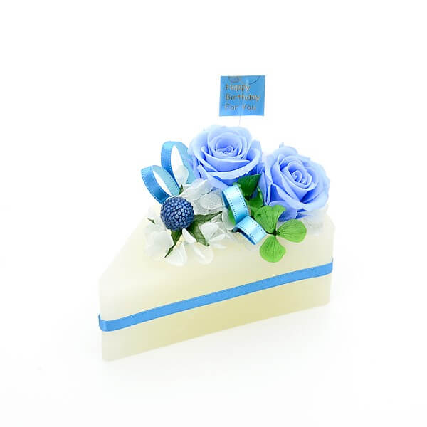 お花ソムリエ フラワー 誕生日 フラワーケーキ プリザーブドフラワー ブルー PF-0043-BL