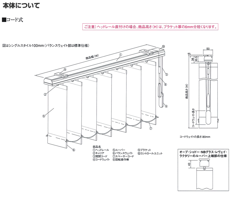 バーチカルブラインド 仕様と構造について Diy リフォームのお手伝い壁紙屋本舗