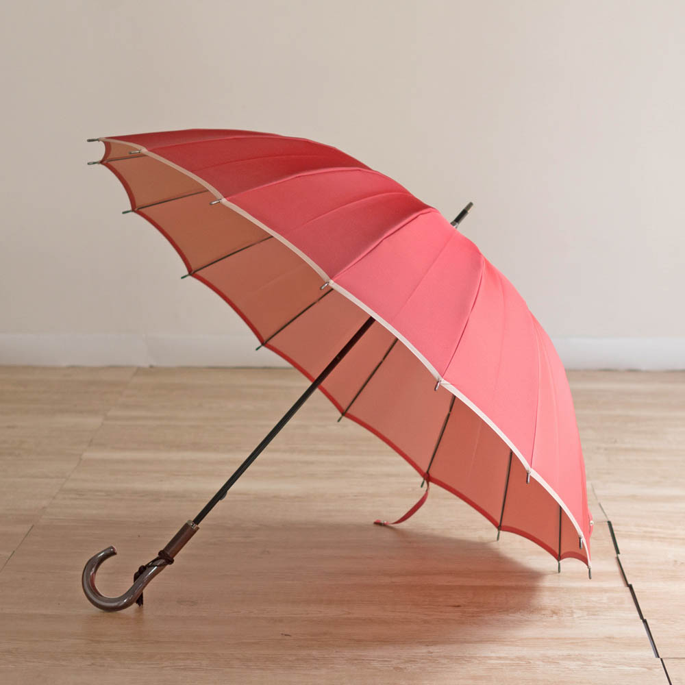 丈夫で高級感のある甲州織のレディースロングセラー雨傘・雨晴兼用傘 
