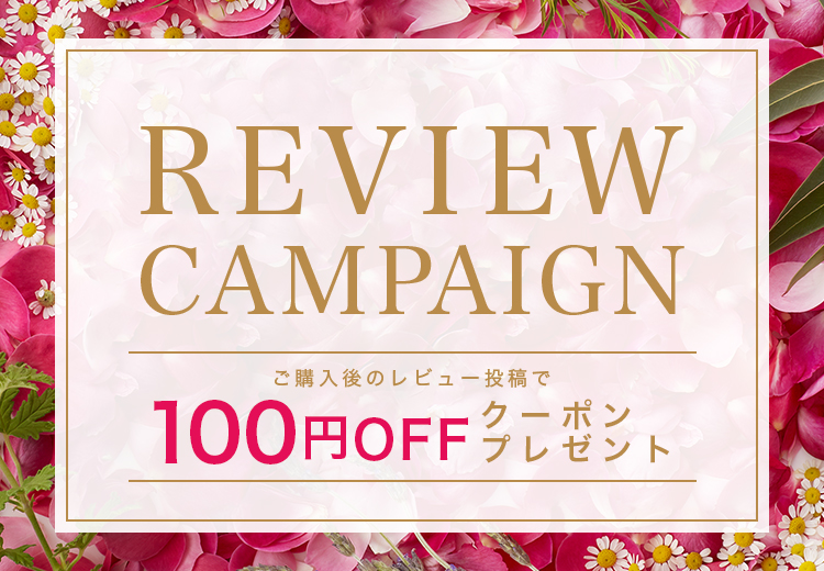 REVIEWCAMPAIGNご購入後のレビュー投稿で100円OFFクーポンプレゼント