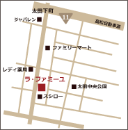 ラ・ファミーユ 太田サンフラワー通り店地図