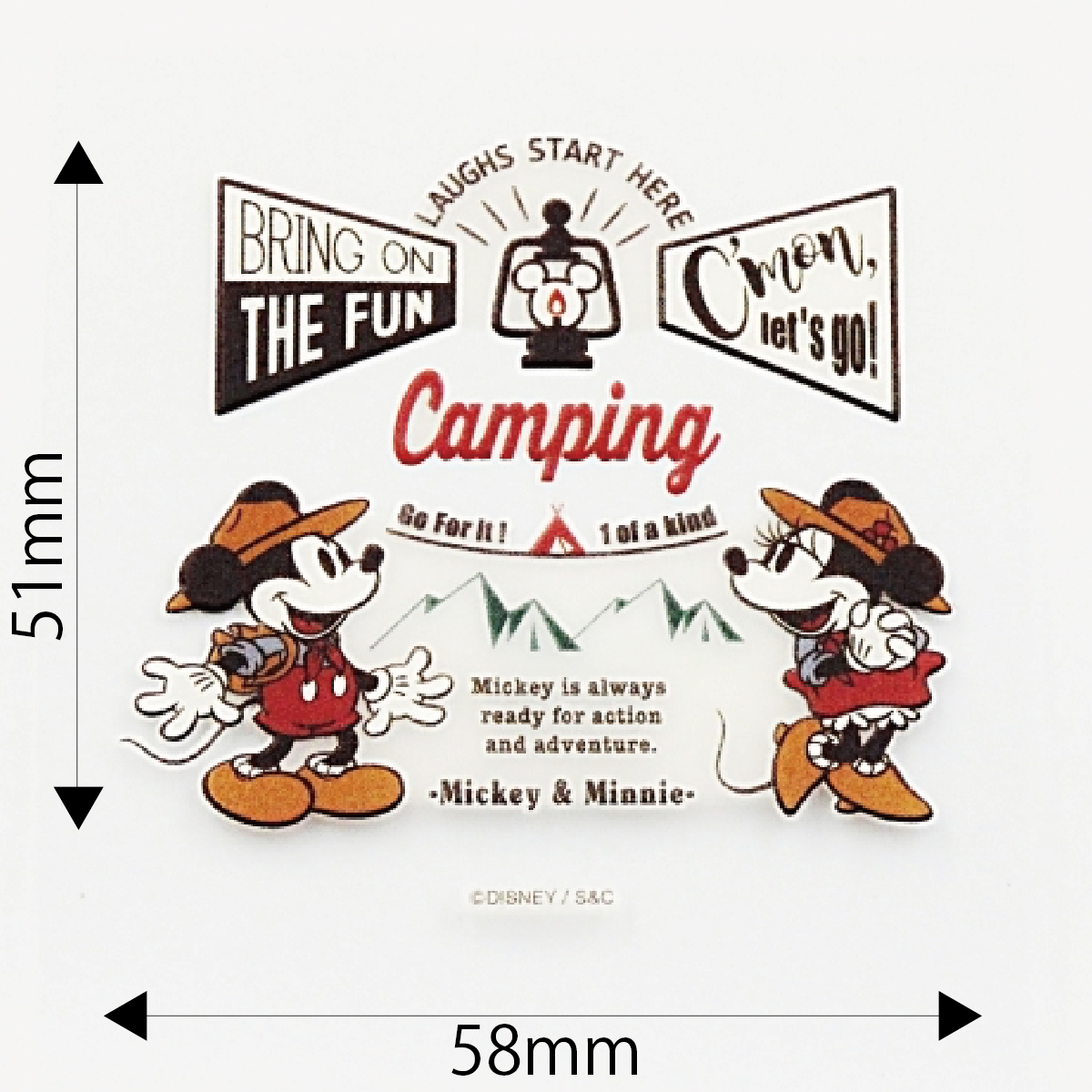 楽天市場 ステッカー シール Disney ディズニー 耐熱耐水ステッカー キャンプミッキー カスタマイズ オリジナル ワッペン通販 ワッペンストア