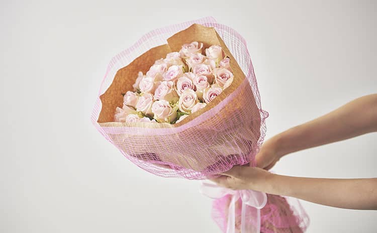 リンクフローリスト ピンクバラ花束 30本の画像
