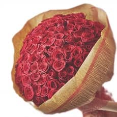 リンクフローリスト赤いバラ花束 100本