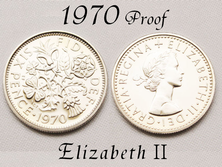 イギリス発幸福の6ペンスコイン1970年最終年の記念硬貨