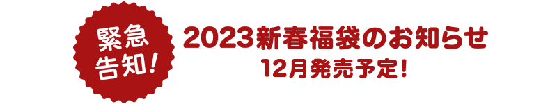 緊急告知！2023年新春福袋のお知らせ 12月発売予定！