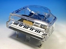 ピアノ型オルゴール（スケルトンクリア）18弁オルゴール付き宝石箱 6148-N
