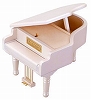 グランドピアノ（白）18弁オルゴール付き宝石箱 サンキョー製（日本）AA-295C