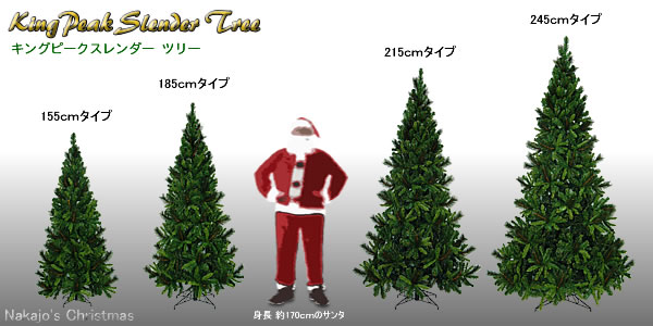 クリスマスツリーの比較サイズイメージ Nakajo S Christmas