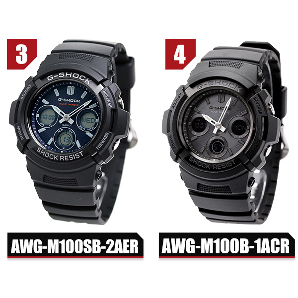 【当店限定さらに+4倍に最大2000円割引クーポン】 g-shock 電波 ソーラー 電波時計 AWG-M100 アナデジ 腕時計 カシオ gショック  ブラック ジーショック | 腕時計のななぷれ