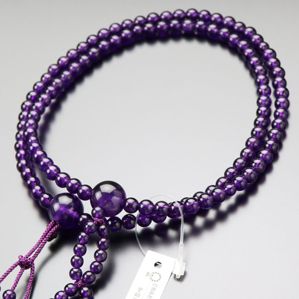 日蓮宗 数珠 女性用 尺寸 紫水晶 梵天房