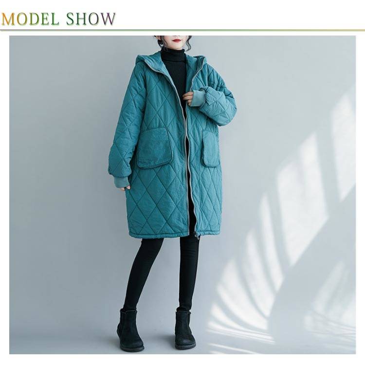 【楽天市場】ロングコート 中綿キルティングコート ハイネック フード ボリュームネック ゆったり 大きいサイズ オーバーサイズ ジャケット