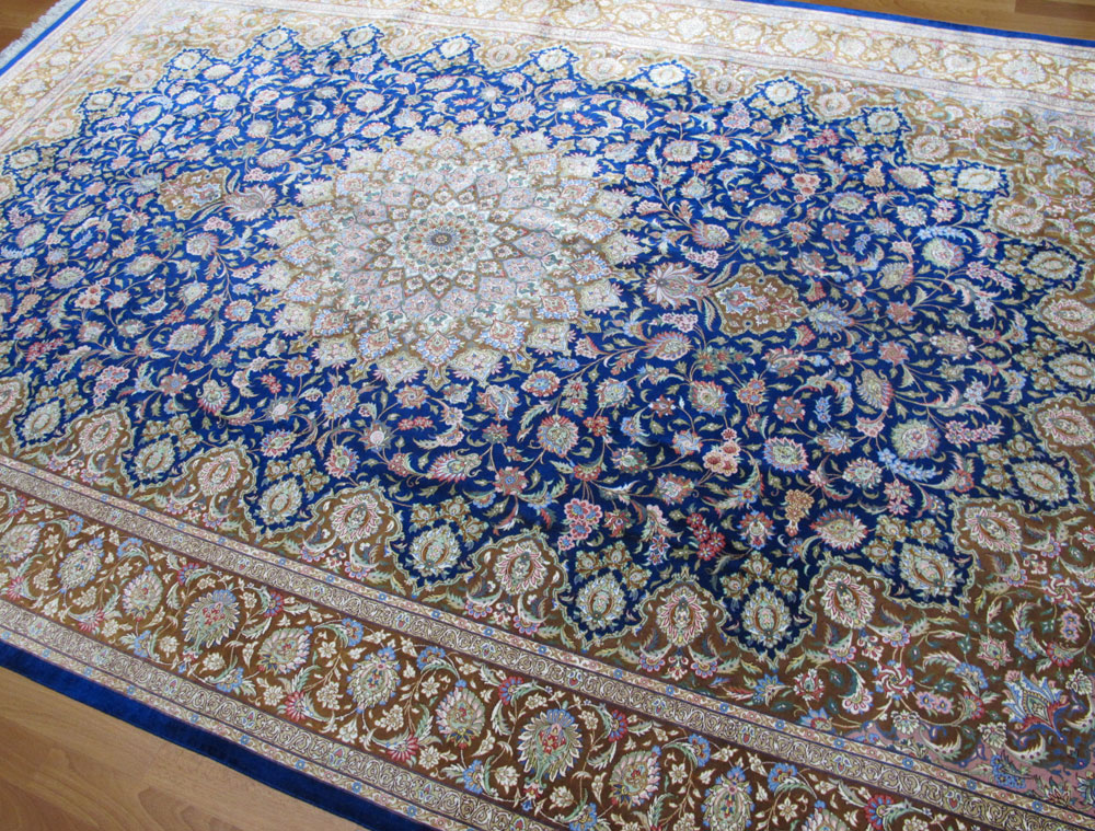 楽天市場】ペルシャ絨毯 イラン・クム シルク 100％ モハンマディ 297 