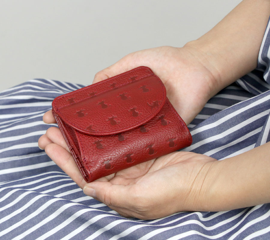 ネコ・シルエット：フラップ二つ折り財布