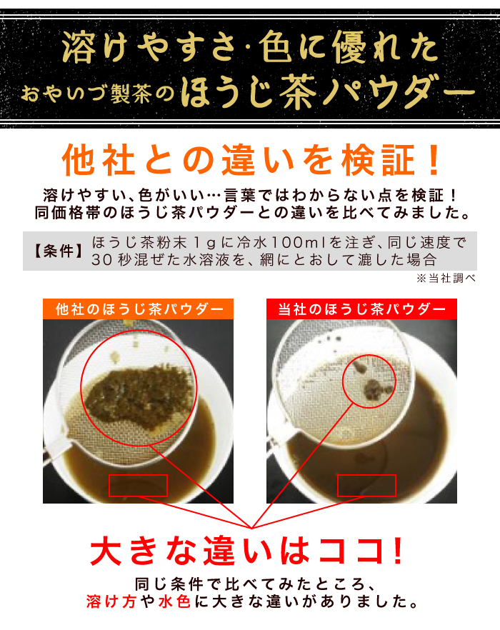 水に溶けやすい静岡県産ほうじ茶粉末100ｇ