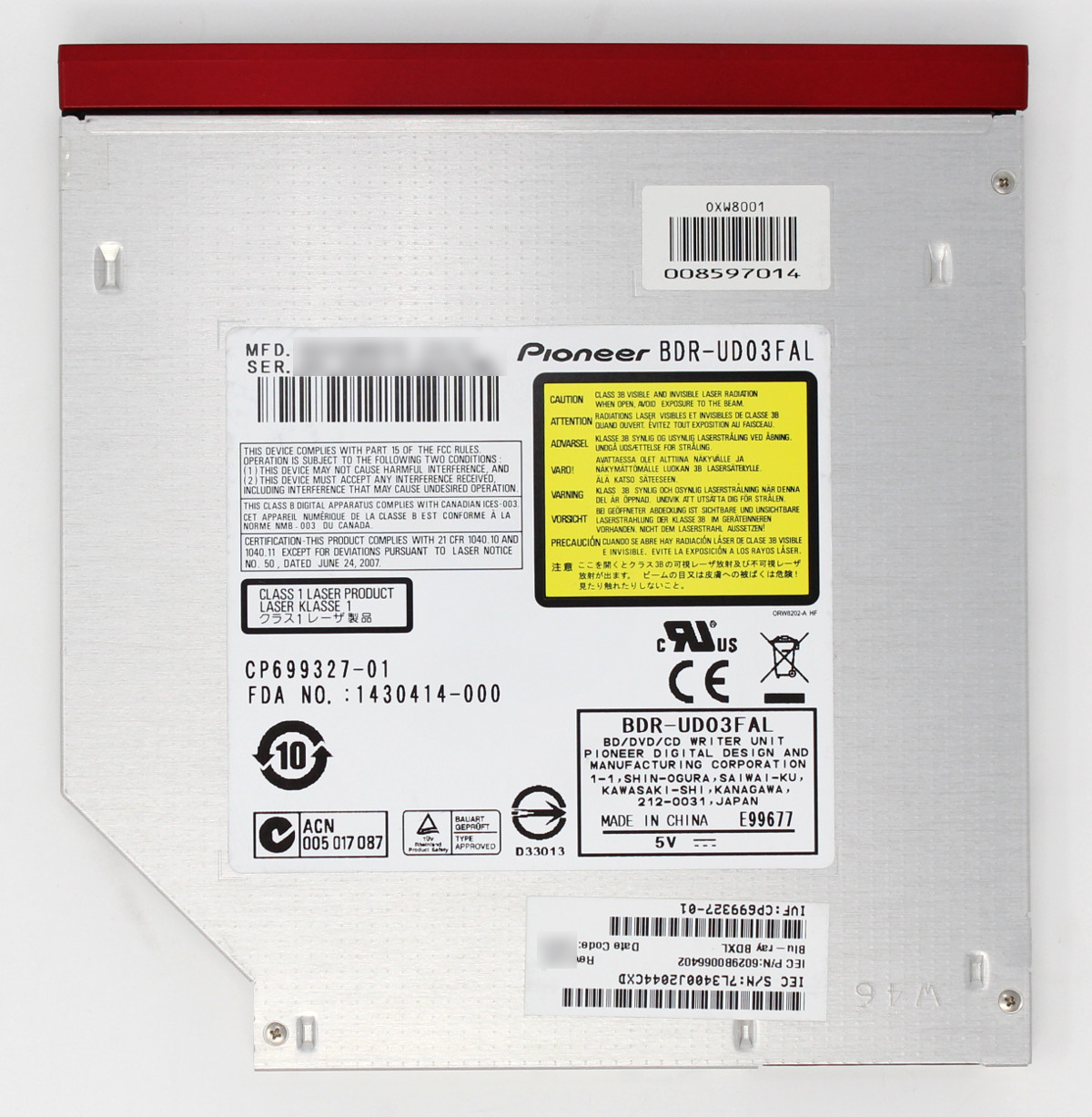新品同様 BD スリムラインSATA接続 BDR-UD03 Pioneer DVD 内蔵型ブルーレイドライブ 9.5