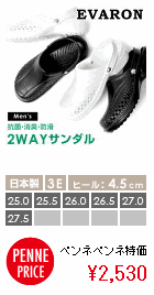 エバロン サンダル SA8 メンズ 日本製 2WAY 履きやすい 滑らない 丸洗い 抗菌 消臭 防臭 屈曲性 防滑 軽量 耐摩耗性 EVARON：\2,530円