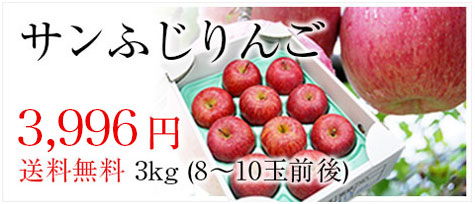 山形県特産蜜入りプレミアム・サンふじりんご 3kg(8-10玉前後)