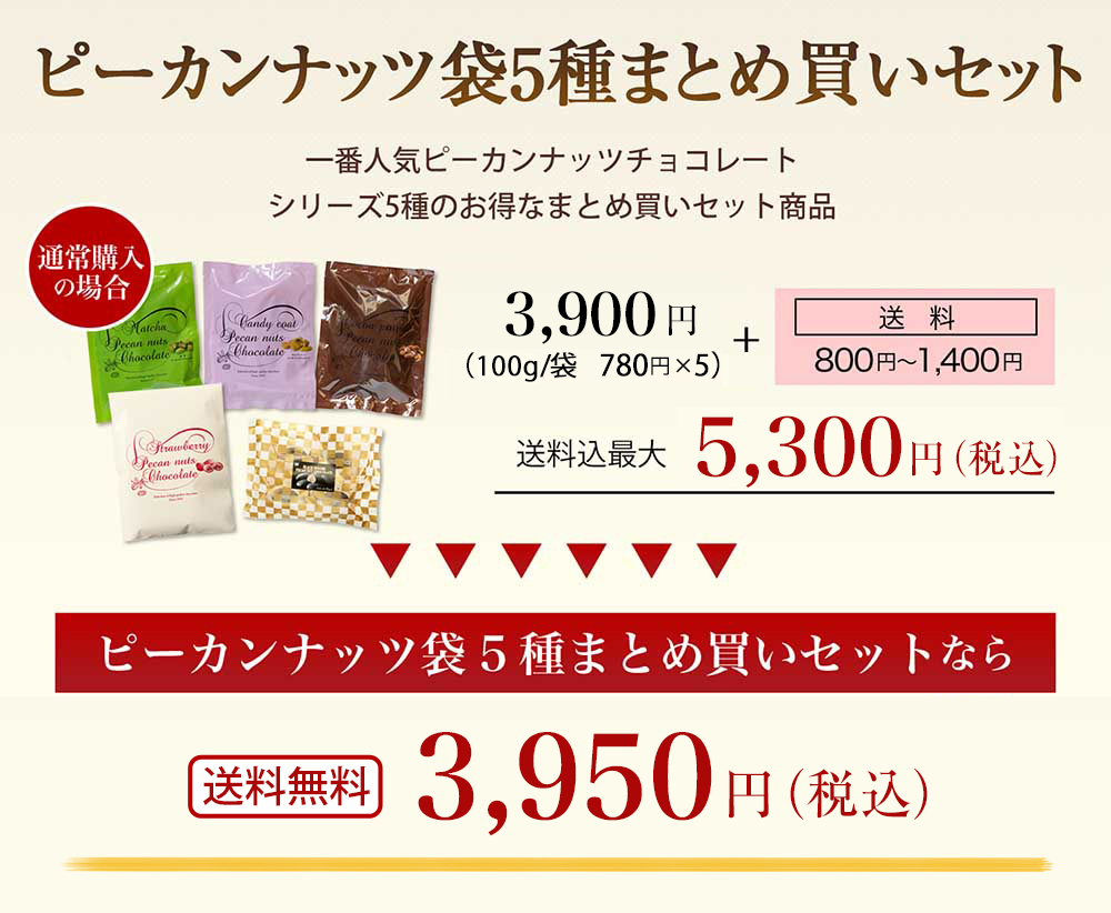お返し お菓子シンプルパックピーカン5種(270g 袋)