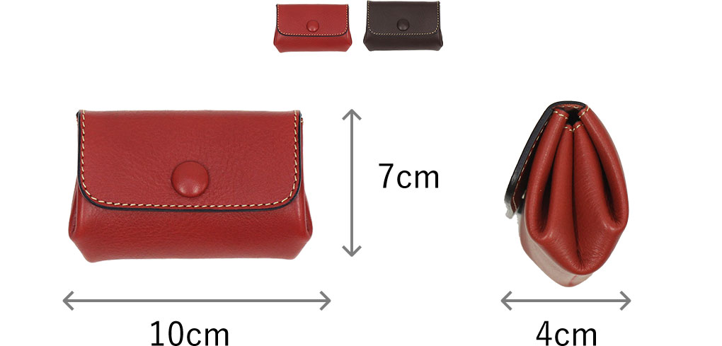 くるみボタン財布(小) サイズ：縦7cm×横10cm×厚み4cm