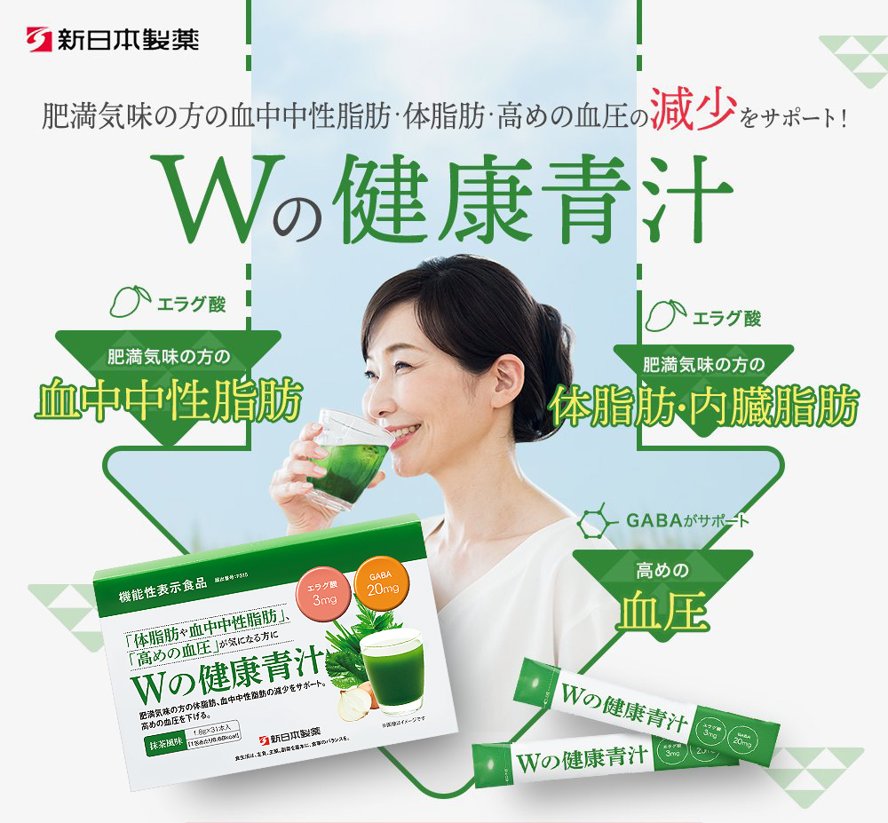 お買い得モデル 新日本製薬 生活習慣サポート Wの健康青汁2箱セット