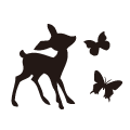 小鹿と蝶